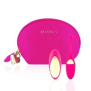 Віброяйце Rianne S: Pulsy Playball Deep Pink з вібрувальним пультом ДК, косметичка-чехол, 10 режимів SO3885 фото