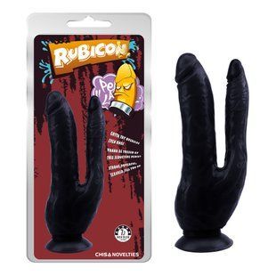 Фаллоимитатор двойной на присоске Chisa Rubicon 7.7, черный 84647 /CN-711784647 фото