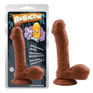 Фаллоимитатор реалистичный на присоске Chisa Rubicon с мошонкой, коричневый 54376 /CN-711754376 фото