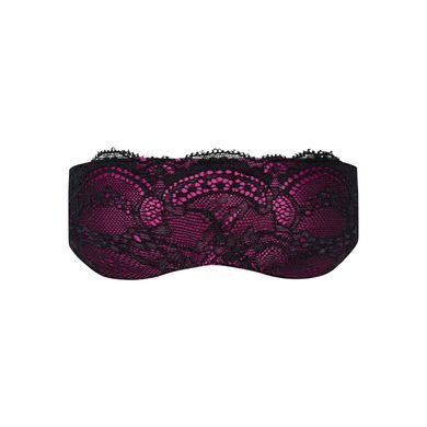 Атласная маска Obsessive Roseberry mask, pink, украшена кружевом, для сна SO7728 фото