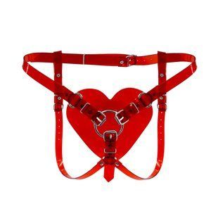 Трусики Сердце для страпона Feral Feelings - Hearts Strap-on Belt Red Trasparent SO9314 фото