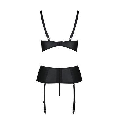 Корсет с открытой грудью Passion JANNIES CORSET L/XL black, стринги в наборе SO8445 фото