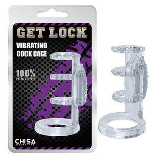 Насадка&nbsp;з&nbsp;вібрацією Chisa&nbsp;Get&nbsp;Lock&nbsp;Vibrating&nbsp;Cock&nbsp;Cage та ерекційними кільцями 13035 /CN-101613035 фото