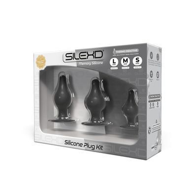 Набір анальних пробок SilexD Silicone Plug Kit двошарові, силікон+Silexpan, діаметр 3,4; 4; 4,5 см SO7027 фото