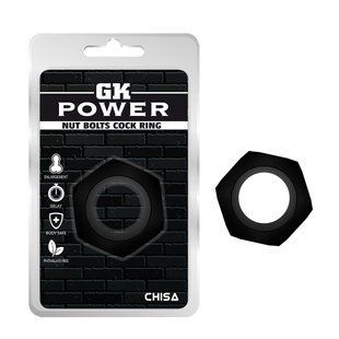 Кільце ерекційне Chisa GK Power Nust Bolts Cock Ring у вигляді болта, чорне 94087 /CN-100394087 фото