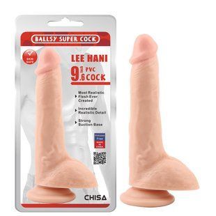 Фалоімітатор реалістичний Chisa Ballsy Super Cock Lee Hani з мошонкою на присосці, тілесний 80452 /CN-471780452 фото