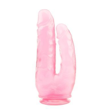 Фаллоимитатор&nbsp;двойной&nbsp;на&nbsp;присоске&nbsp;прозрачный&nbsp;Chisa&nbsp;Hi-Rubber 9.4, розовый 21806 /CN-711921806 фото