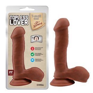 Фаллоимитатор на присоске Chisa T-skin ReaL Topless Lover с мошонкой, мулат 87195 /CN-711708719 фото