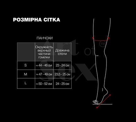 Сексуальные виниловые чулки Art of Sex - Lora с кружевом, размер M, цвет черный SO7345 фото