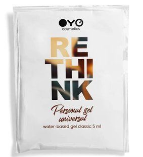 ПРОБНИК/Зволожуючий гель на водній основі OYO RETHINK Personal Gel Universal, 5 мл 461200 фото