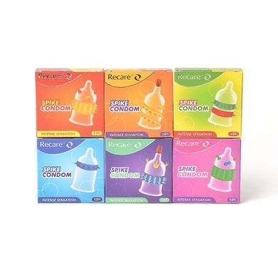 Насадка на член Recare Spike Condom Pink (презерватив с шариками и рядами шипов) SX3352 фото