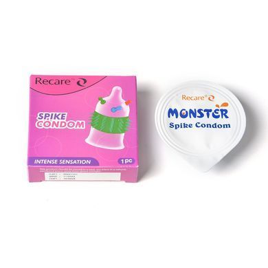 Насадка на член Recare Spike Condom Pink (презерватив с шариками и рядами шипов) SX3352 фото