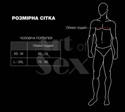 Чоловіча портупея Art of Sex - Spartacus, екошкіра, колір червоний, розмір L-2XL SX3460 фото