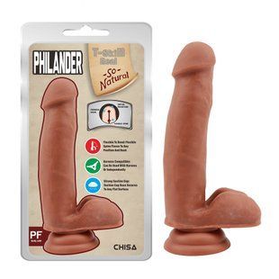 Фаллоимитатор с хребтом из киберкожи Сhisa T-skin ReaL Philander Мулат 78292 /CN-711707829 фото
