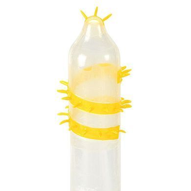 Насадка на член Recare Spike Condom Yellow (презерватив з вусиками та спіраллю шипів) SX3349 фото