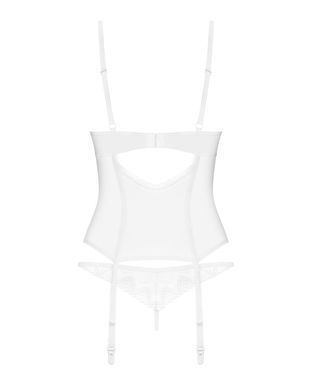 Корсет Obsessive Alissium corset&thong XS/S, гнучкі кісточки, відкрита спина, стрінги в комплекті SX0600 фото