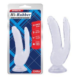 Фаллоимитатор&nbsp;двойной&nbsp;Chisa&nbsp;Hi-Rubber&nbsp;8.0&nbsp;Dildo, прозрачный 16420 /CN-711916420 фото