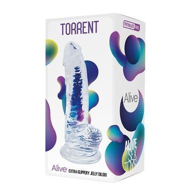 Прозорий фалоімітатор Alive Jelly Dildo Torrent (м'ята упаковка!!!) SO5313-R фото