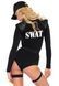 Костюм эротического спецназа Leg Avenue SWAT Team Babe XS, боди, пояс, подвязки, игрушечная рация, кепка SO8543 фото 2