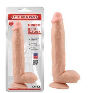 Фаллоимитатор с яичками на присоске Chisa Ballsy Super Cock, бежевый 31909 /CN-471731909 фото