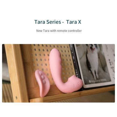 Вибратор вакуумный с двойной стимуляцией BeYourLover Tara X на пульте управления, розовый 104064/TW05Y фото