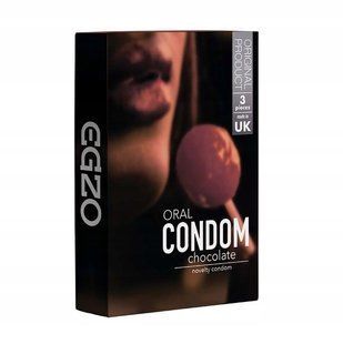 Оральні презервативи EGZO Chocolate зі смаком шоколаду (ціна за упаковку, 3 шт.) 461136 фото
