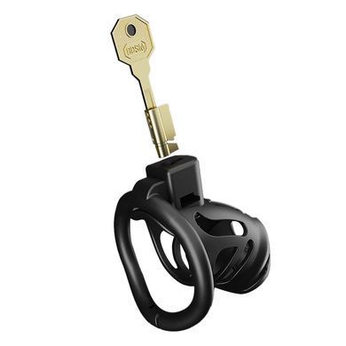 Клітка для пеніса LOCKINK SEVANDA Plastic Penis Chastity Cage, чорна, 3 кільця різних розмірів SX2841 фото