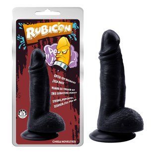 Фаллоимитатор с яичками на присоске Chisa Rubicon 20 см/4.3, черный 14793 /CN-711714793 фото