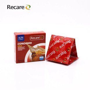 Презервативы Recare Cola Dotted&Ribbed Condoms 3 шт, с пупырышками и ребрами, аромат: Кола SX3319 фото