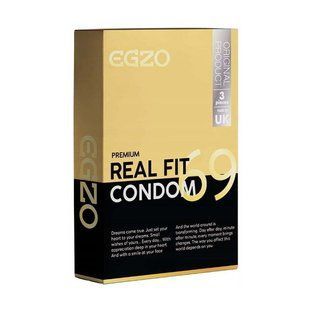Анатомічні тонкі презервативи EGZO "Real Fit" латексні (ціна за упаковку, 3 шт) 461145 фото