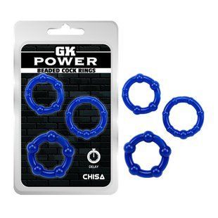 Набір&nbsp;ерекційних&nbsp;кілець&nbsp;Сhisa GK Power Stay&nbsp;Hard сині,&nbsp;3&nbsp;шт. 300013 /CN-33030013 фото
