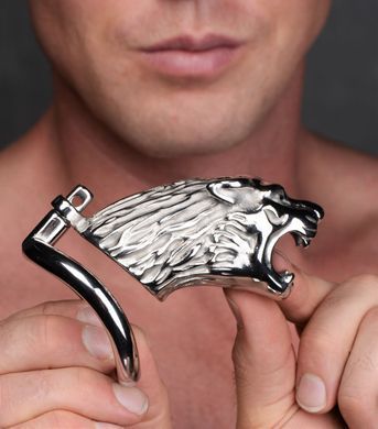 Клітка для пеніса Master Series: Tiger King Cock Cage With Lock, три кільця, замок, три ключі SO8795 фото