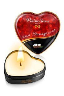 Розпродаж!!! Масажна свічка серце Plaisirs Secrets Coconut 35 мл (термін 04.2026) SO1868-R фото