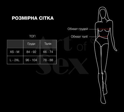 Ліф з шипами Art of Sex - Mistress, чорний з ефектом мокрого оксамиту, розмір L SX3427 фото