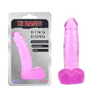 Фаллоимитатор реалистик с мошонкой Chisa-Hi Basic Ding Dong, розовый 52600 /CN-403052600 фото