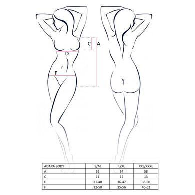 Боді монокіні Passion ADARA BODY S/M, black EL10102 фото