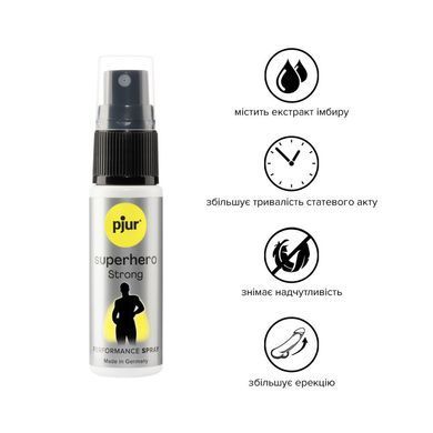 Спрей-пролонгатор pjur Superhero Strong Spray 20 ml, с экстрактом имбиря, без анестетиков PJ12920 фото