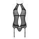Корсет с пажами Passion SATARA CORSET XXL/XXXL black, стринги, кружево, застежки спереди и сзади SO8477 фото 3