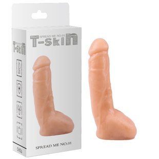 Фаллоимитатор реалистик с мошонкой Chisa T-Skin Spread Me No.01 из киберкожи, бежевый 92113 /CN-103092113 фото