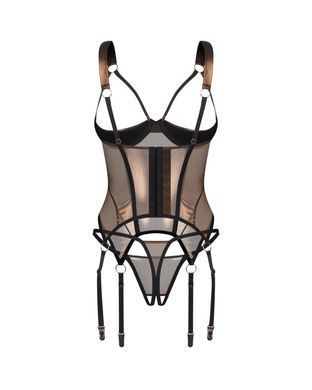 Корсет Obsessive Soranna cupless corset & crotchless thong S/M SX3622 фото