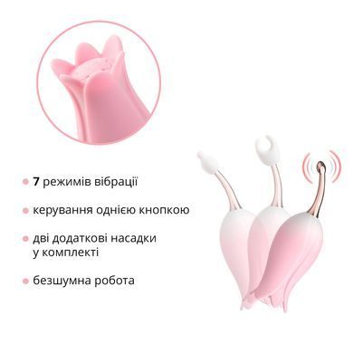Ультразвуковой вибратор для клитора Otouch Bloom Ultrasonic Clitoris, 2 доп. насадки SO9398 фото