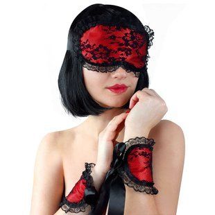 Мереживна маска на очі з наручниками Art of Sex &ndash; Mask and Handcuffs SO5160 фото