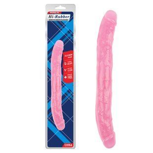 Фаллоимитатор&nbsp;двухсторонний розовый&nbsp;Chisa&nbsp;Hi-Rubber 32,5 см *3,5 см 26486 /CN-711926486 фото