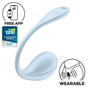 Смарт-віброяйце Satisfyer Smooth Petal Connect App Light Blue SX0667 фото