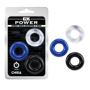 Набір ерекційних кілець Chisa GK Power 3 Pack, різнокольорові 300899/BLQ025/CN330300899 фото